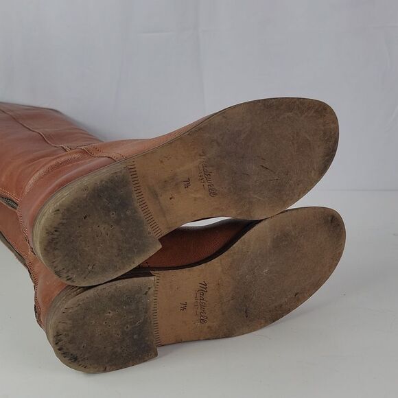 Madewell Sidney Tall Brown Leather Women's Riding Boots - Picture 14 of 15
